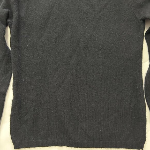 Vintage trixie + LULU 100% Cashmere sweater womens sz M Black v neck long sleeve - Picture 6 of 12